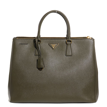 Prada Saffiano Lux Extra Large Galleria Double Zip Tote Militare 1 of 10