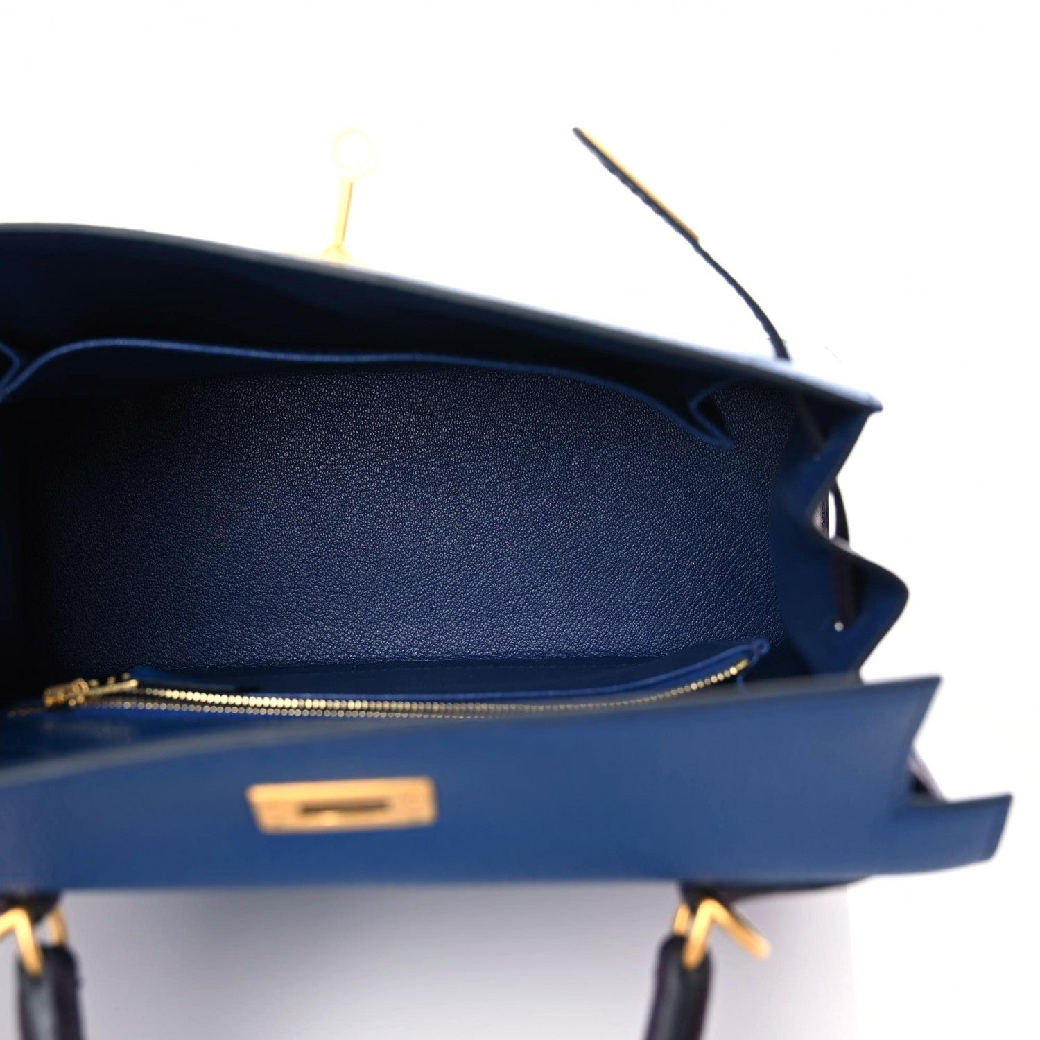 Hermes Chevre Mysore Horseshoe Kelly Sellier 25 Bleu Sapphire Raisin 7 of 10