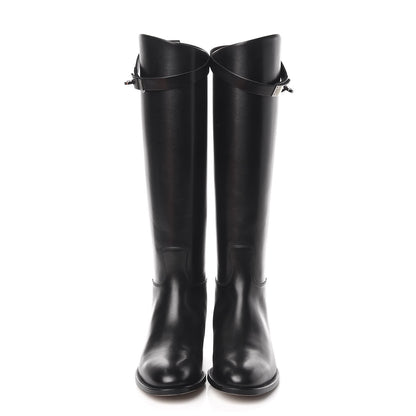 Hermes Box Kelly Jumping Boots 37 Black 2 of 10