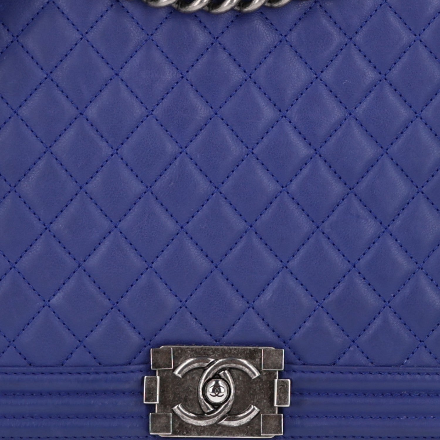 Chanel Calfskin Quilted Large Boy Flap Dark Blue 8 of 10