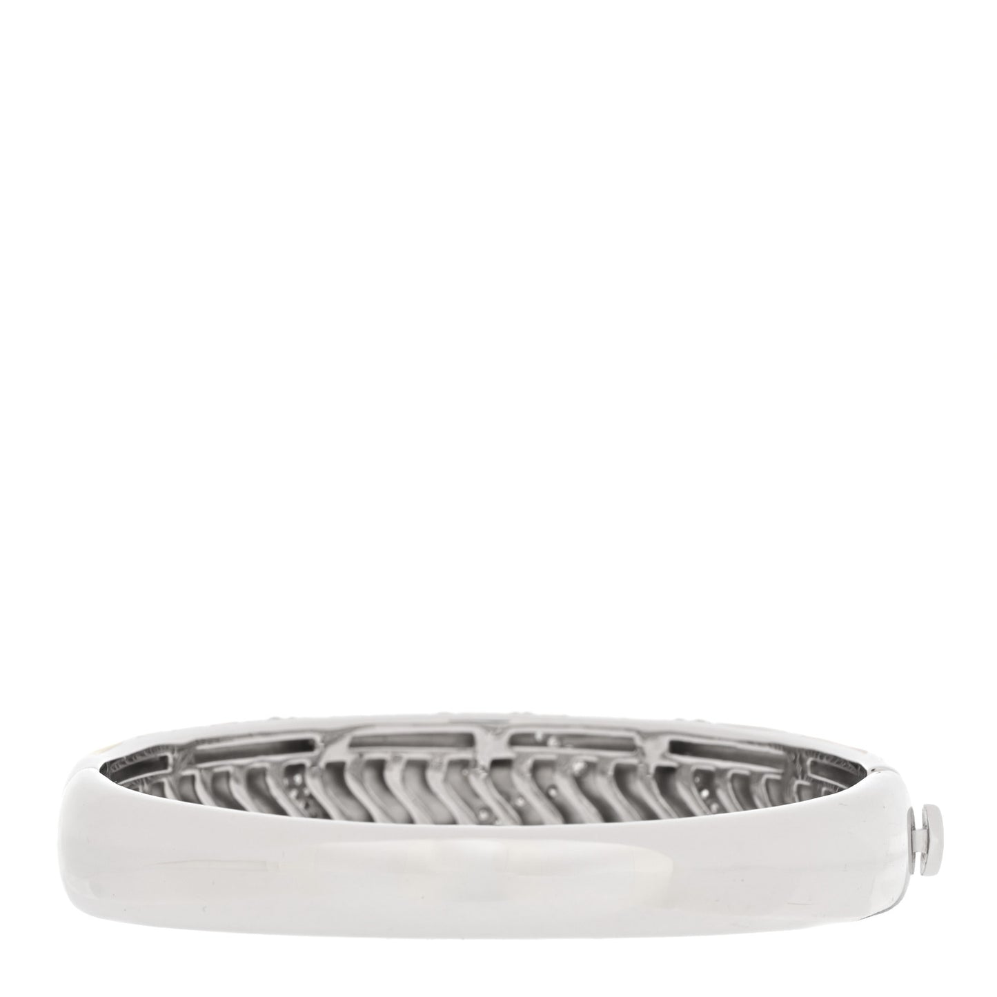 18K White Gold Diamond Enamel Bangle Bracelet Multicolor
