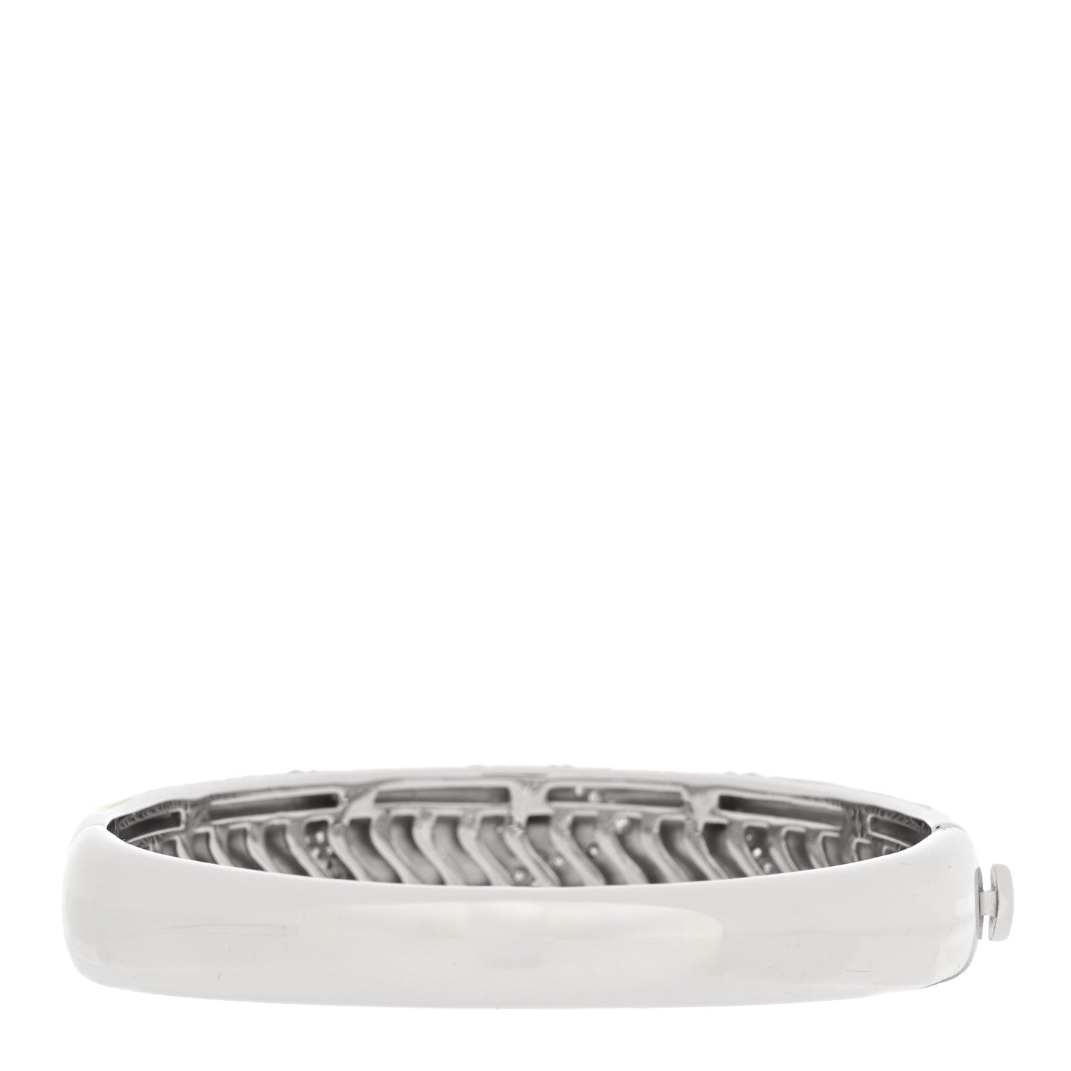 Roberto Coin 18K White Gold Diamond Enamel Bangle Bracelet Multicolor 2 of 4
