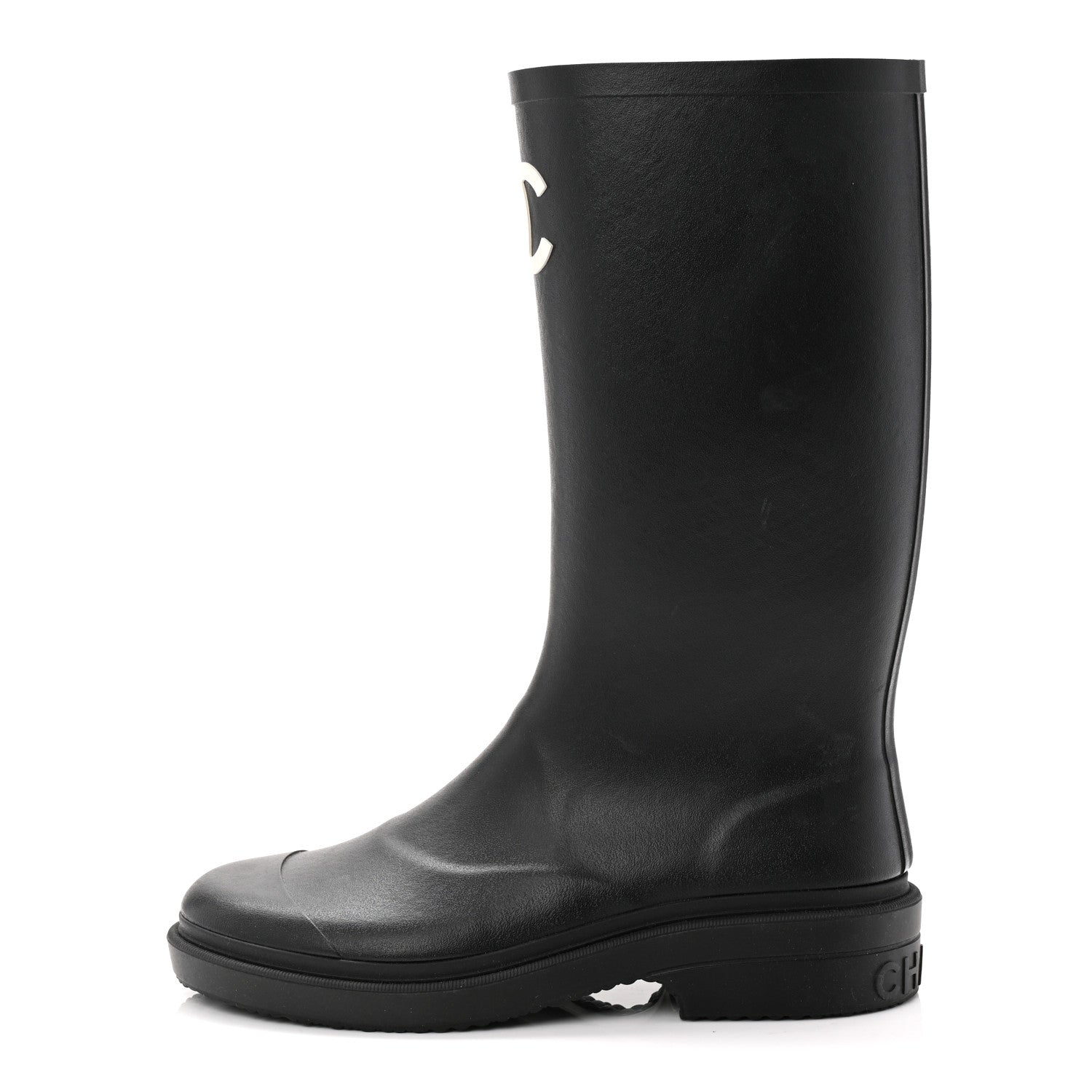 Chanel Caoutchouk CC High Boots 37 Black 1 of 10