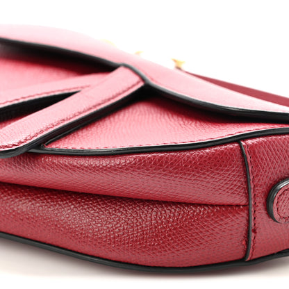 Christian Dior Grained Calfskin Mini Saddle Bag Red 10 of 11