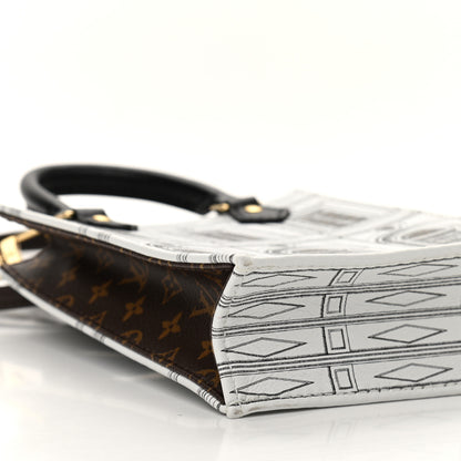 Louis Vuitton X FORNASETTI Calfskin Architettura Petit Sac Plat Black White 8 of 9