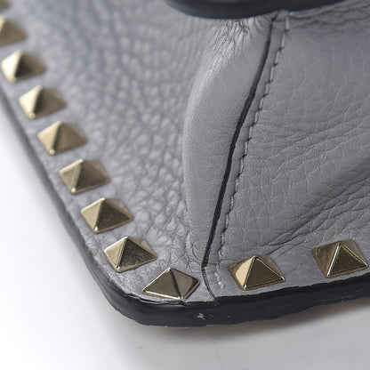 Valentino Garavani Pebbled Calfskin Rockstud Side Slip Crossbody Pastel Grey 10 of 10