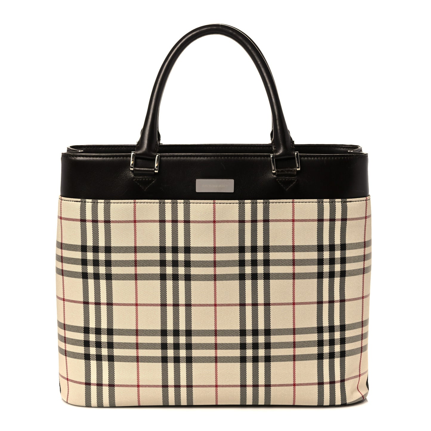 House Check Large Tote Black