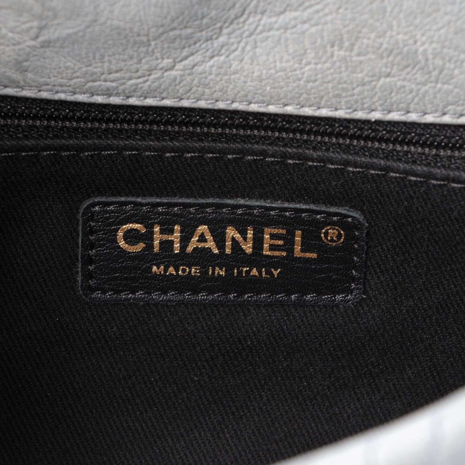 Chanel Calfskin Surpique Chevron Medium Flap Grey 6 of 8