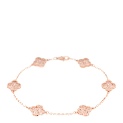 Van Cleef & Arpels 18K Rose Gold 6 Motifs Sweet Alhambra Bracelet 1 of 5