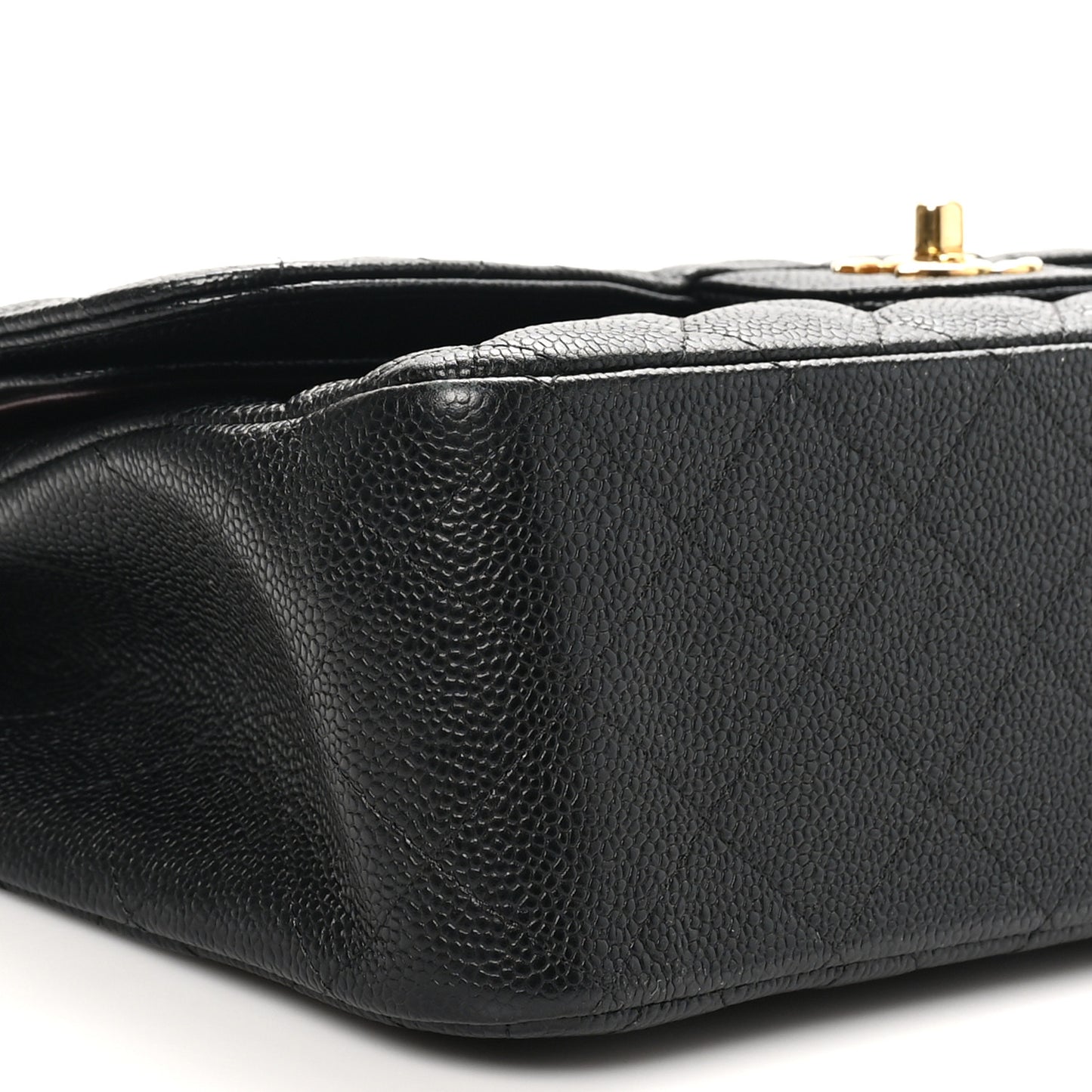 Caviar Quilted Jumbo Double Flap Black
