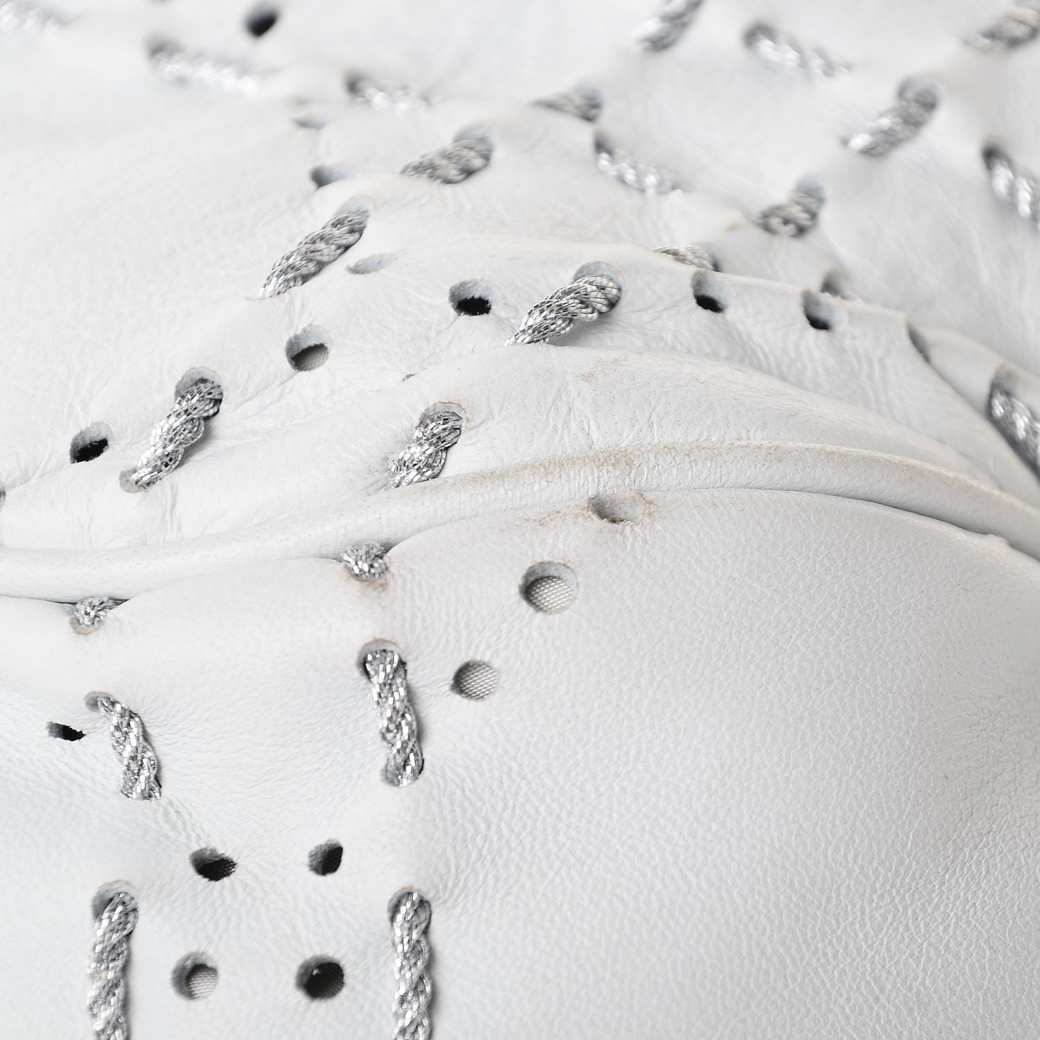 Christian Dior Lambskin Stitched Cannage Drawstring Bag White 12 of 13