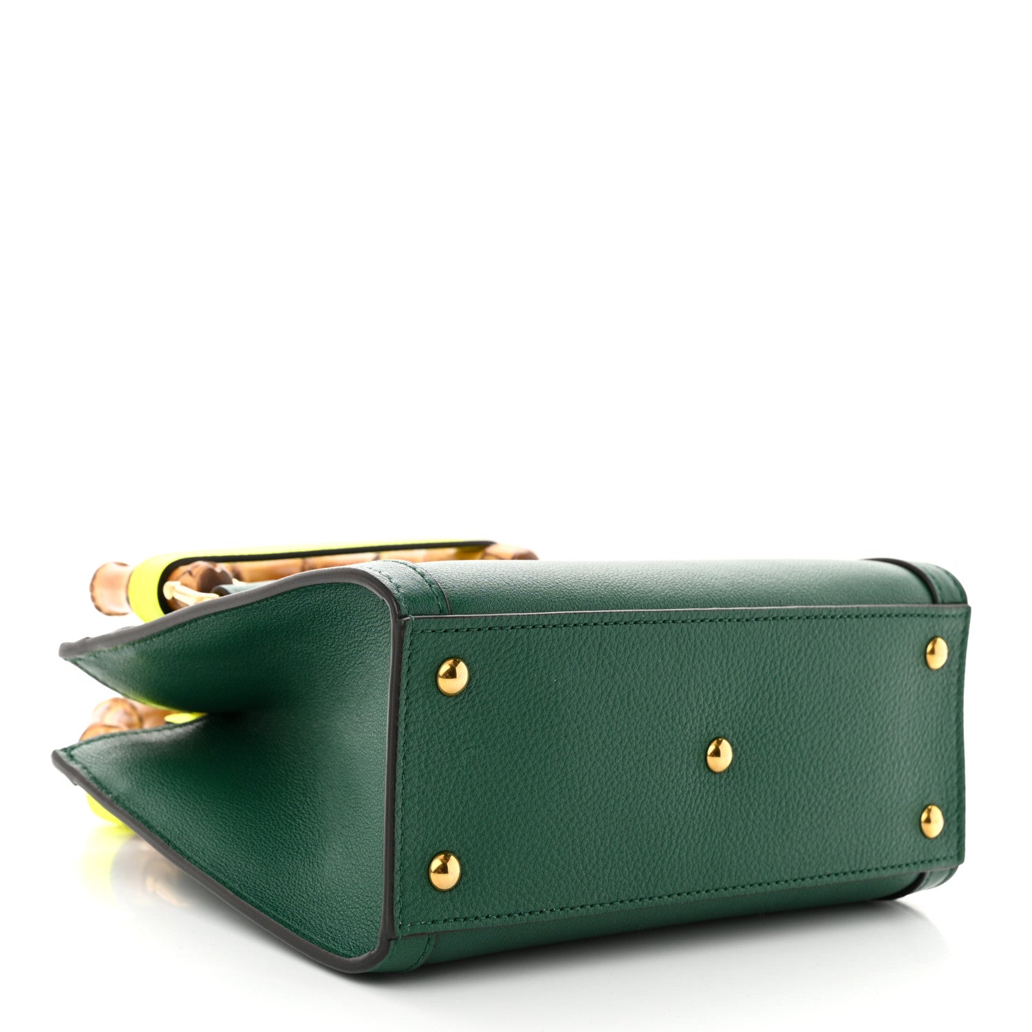 Gucci Wonka Grain Calfskin Mini Diana Tote Bag Green Yellow Fluo 4 of 10