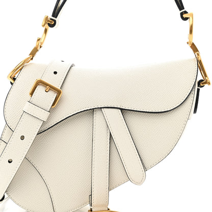Christian Dior Grained Calfskin Mini Saddle Bag With Strap White 7 of 9