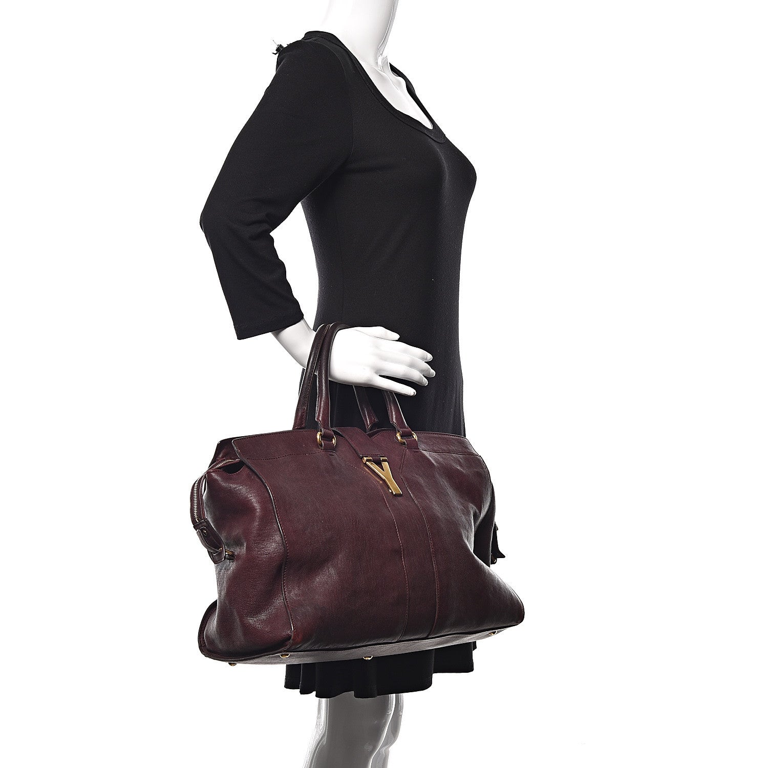 Saint Laurent Sheepskin Large Cabas ChYc Plum 2 of 23