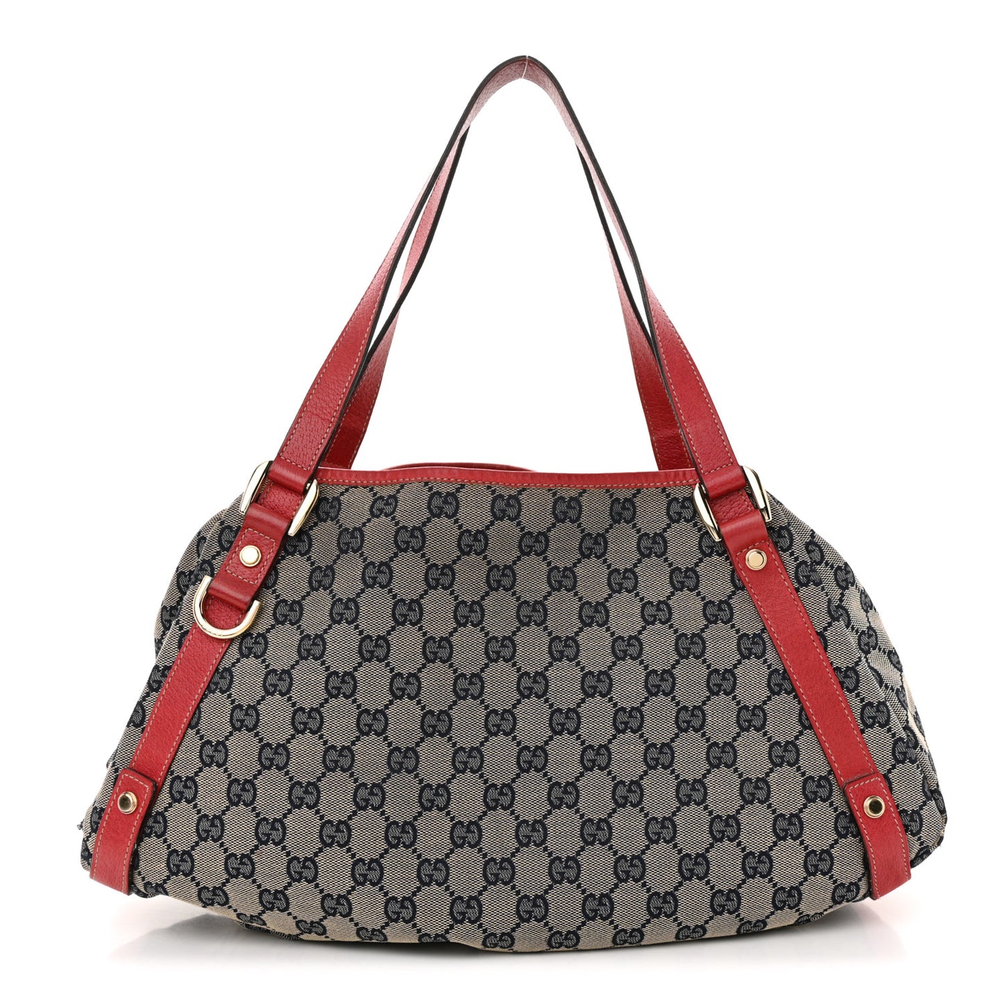 Monogram Medium Abbey Shoulder Bag Navy Red