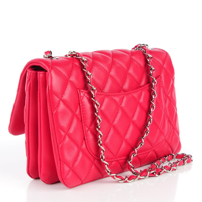 Chanel Lambskin Quilted Medium 3 Flap Dark Pink 3 of 8