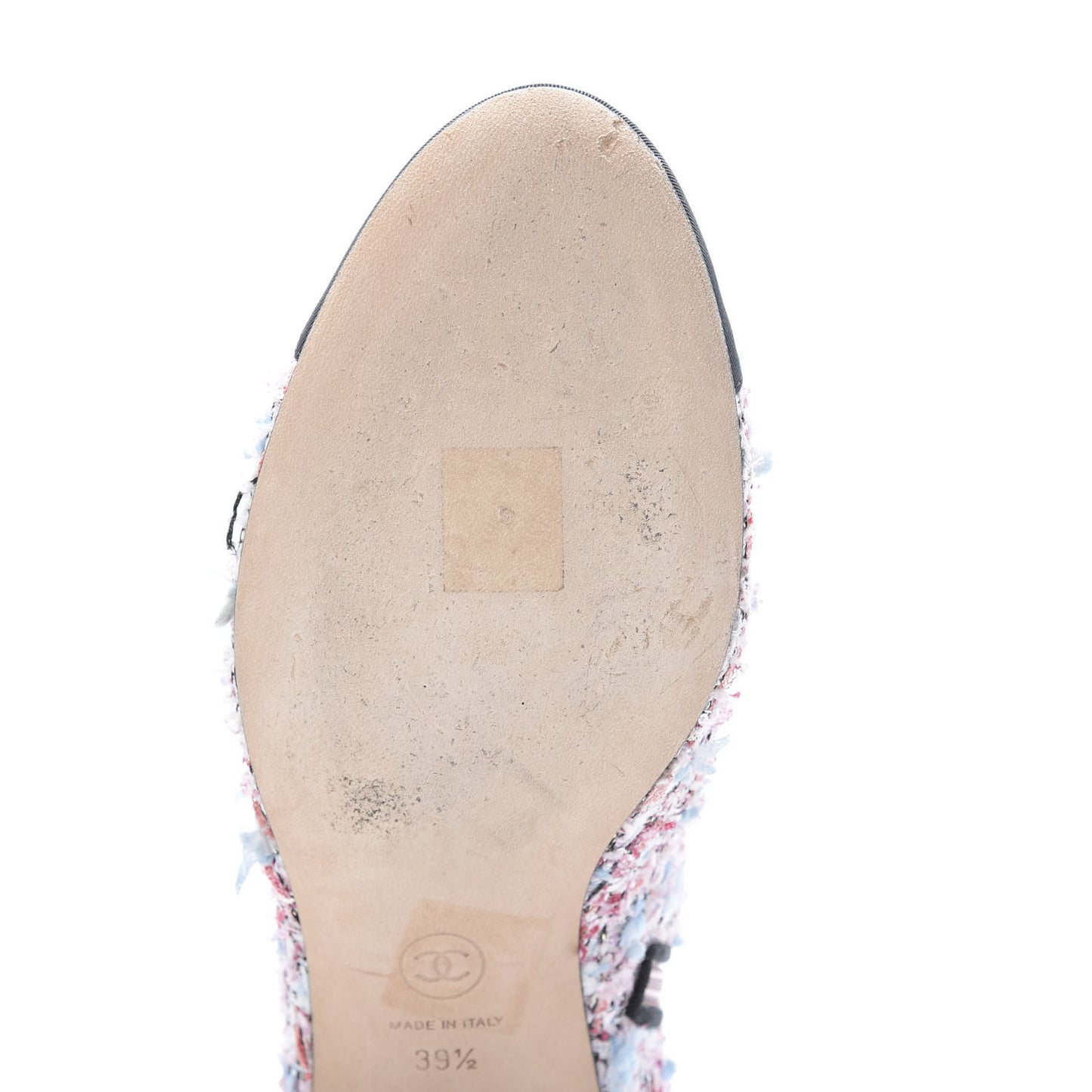 Tweed Cap Toe CC Short Boots 39.5 Pink Blue Black