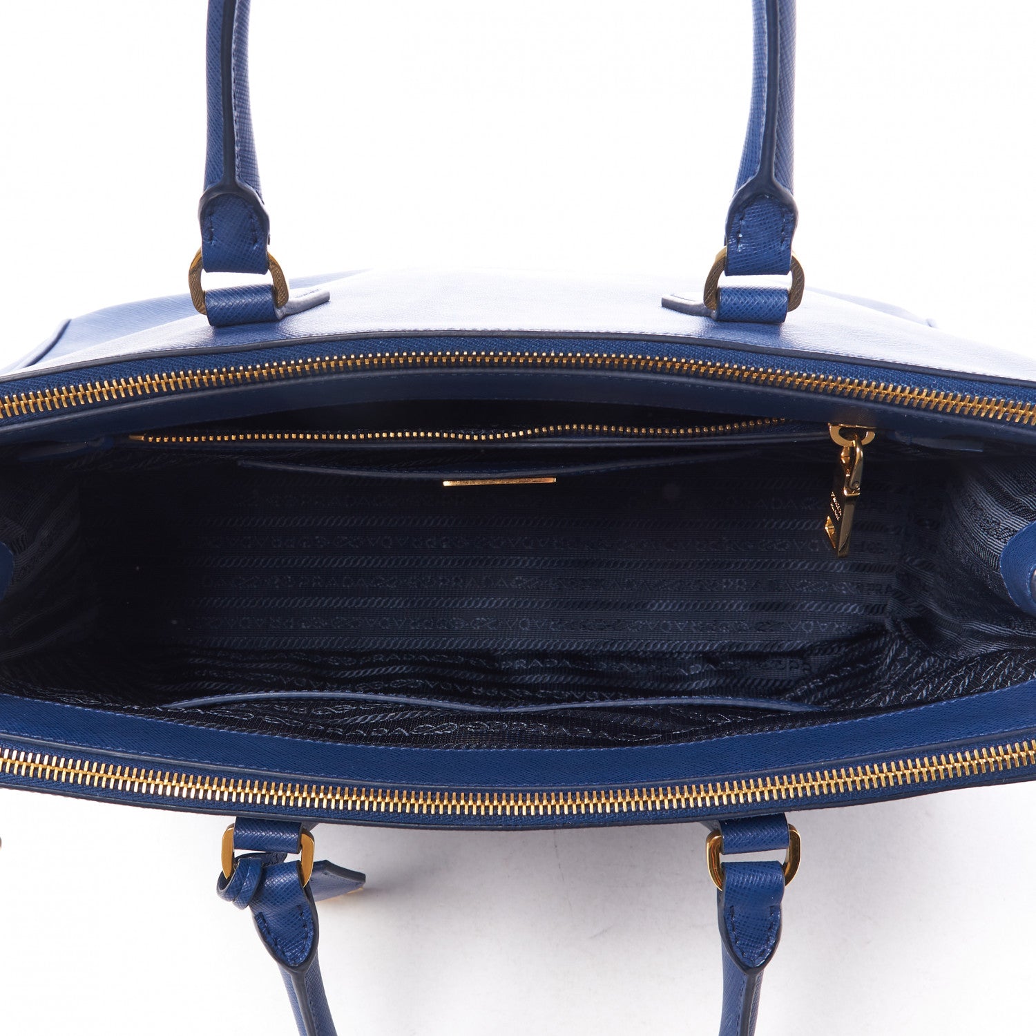 Prada Saffiano Medium Galleria Double Zip Tote Azzurro 4 of 8