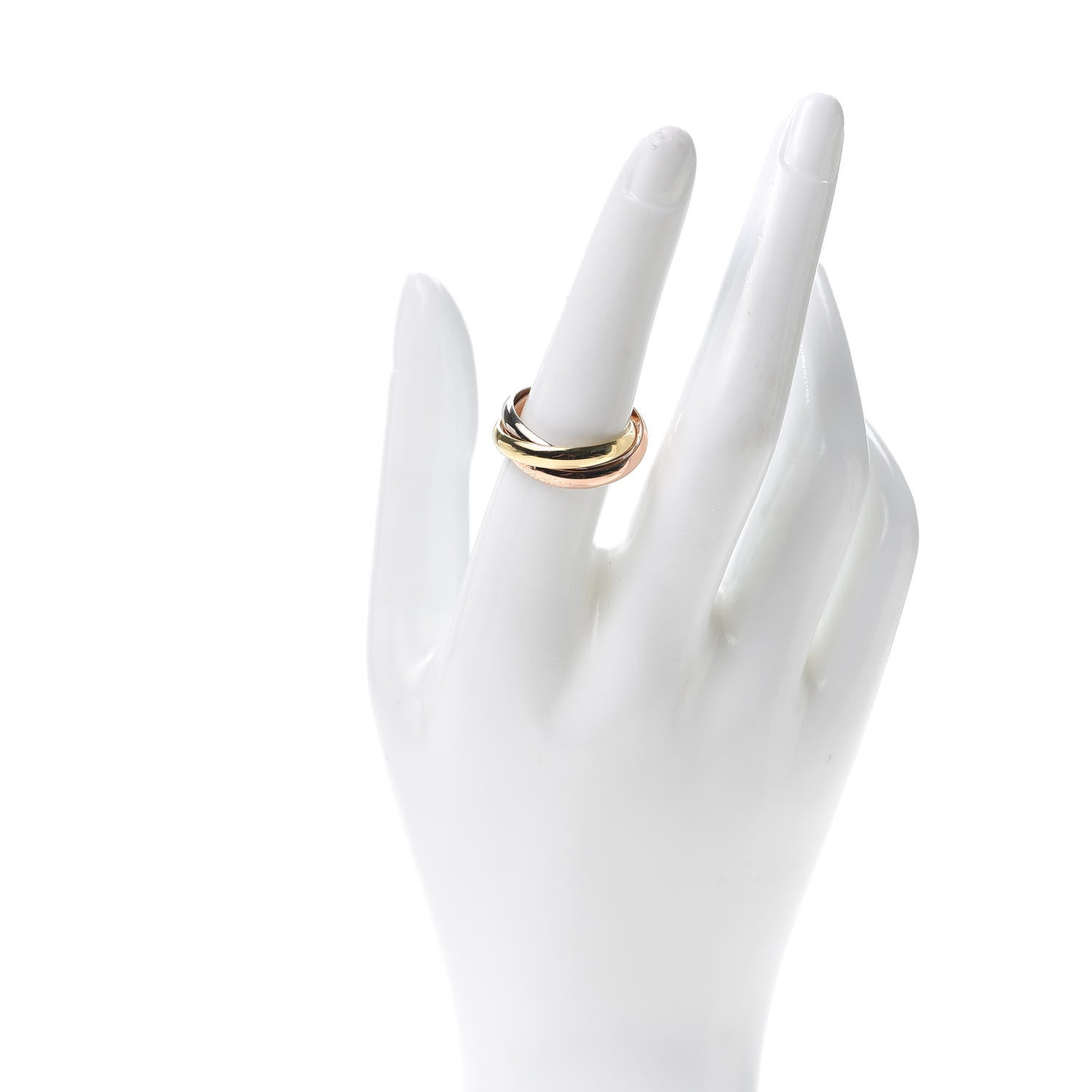 Cartier 18K Pink Yellow White Gold Classic Trinity Ring 56 7.5 2 of 6