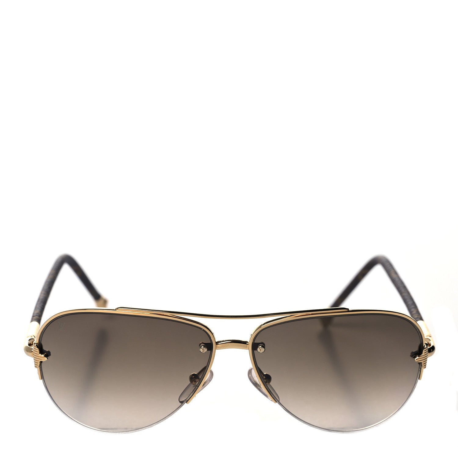 Louis Vuitton Monogram Petite Viola Pilote Aviator Sunglasses Z0571U Brown 3 of 9