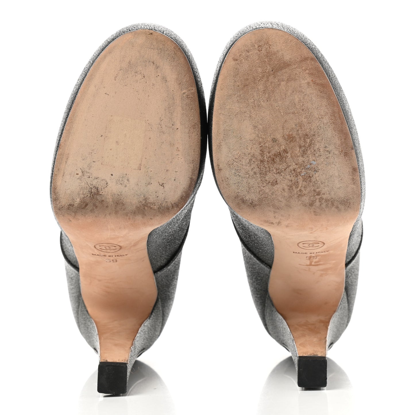 Metallic Calfskin Lacets Booties 39 Silver