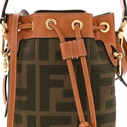 Fendi Canvas Vitello King F is Fendi FF Embroidered Mini Mon Tresor Bucket Bag Amazzonia Cuoio 8 of 10