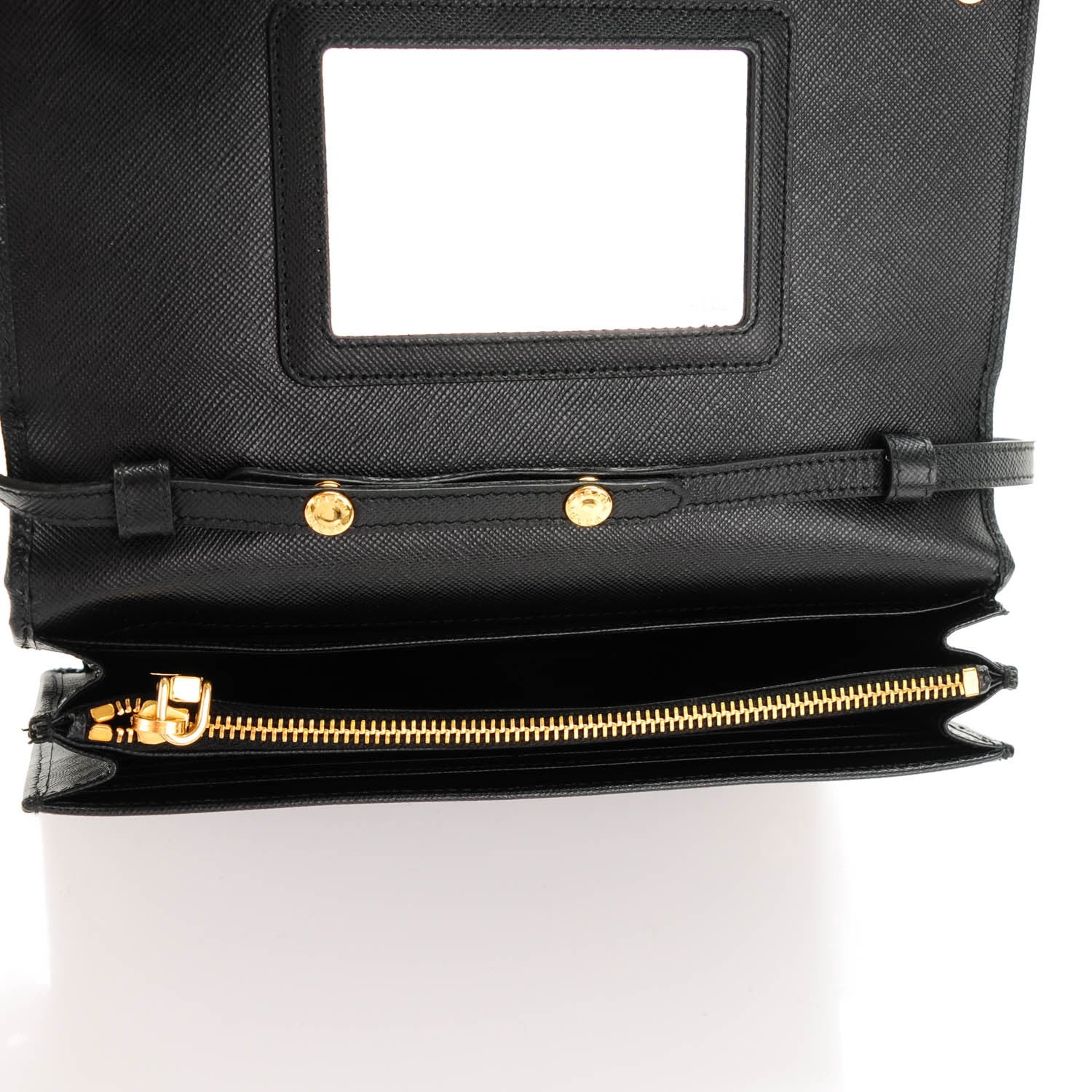 Prada Saffiano Metal Flap Wallet Nero Black 5 of 8