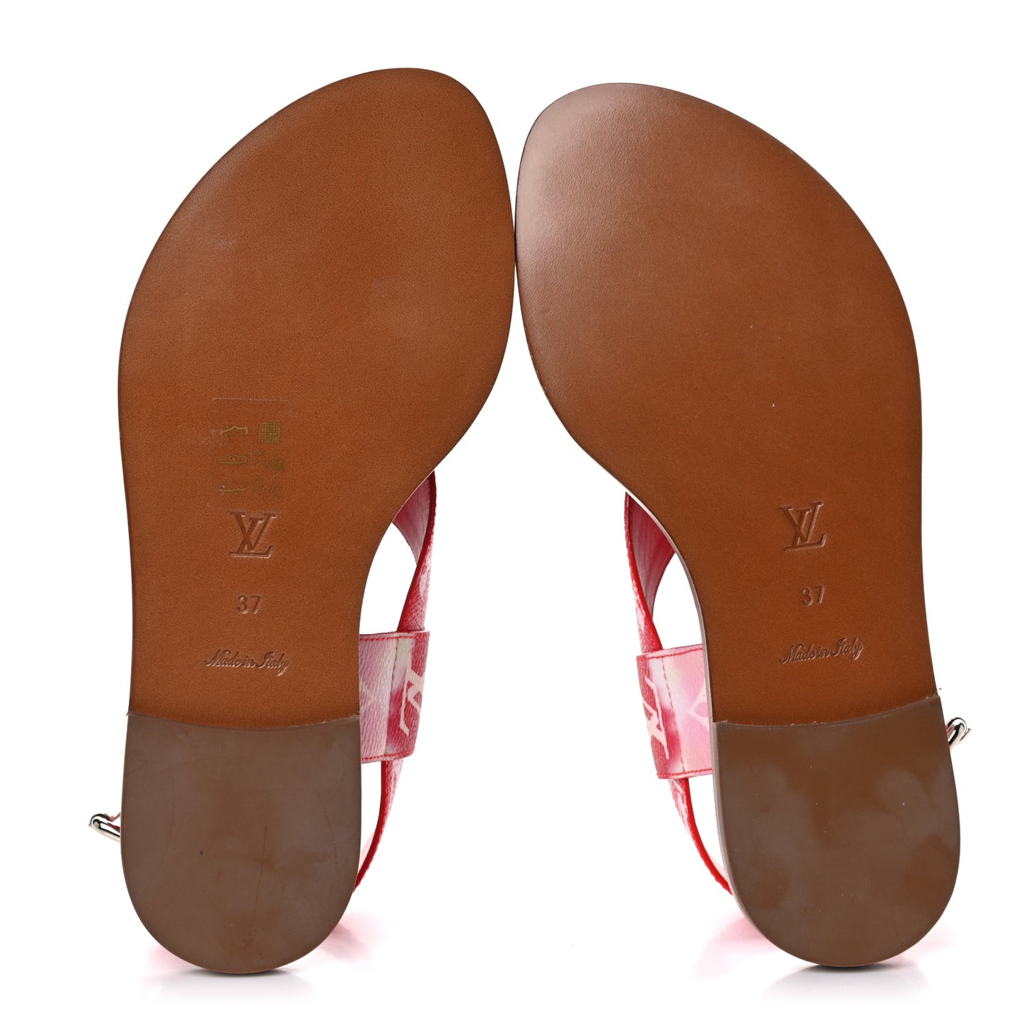 Monogram Escale Palma Flat Sandals 37 Rouge