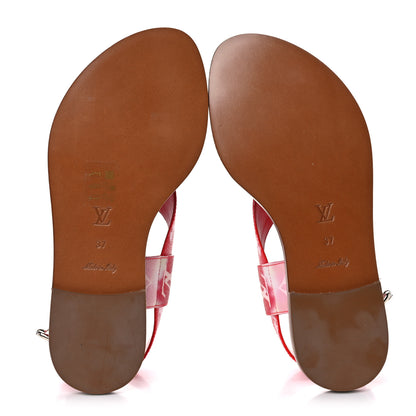 Louis Vuitton Monogram Escale Palma Flat Sandals 37 Rouge 5 of 9