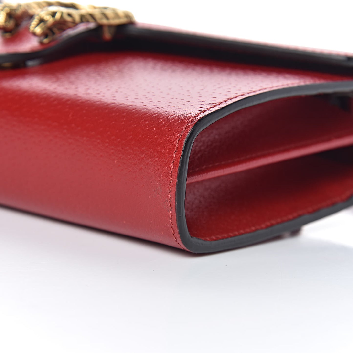 Calfskin Web Mini Dionysus Chain Wallet Hibiscus Red
