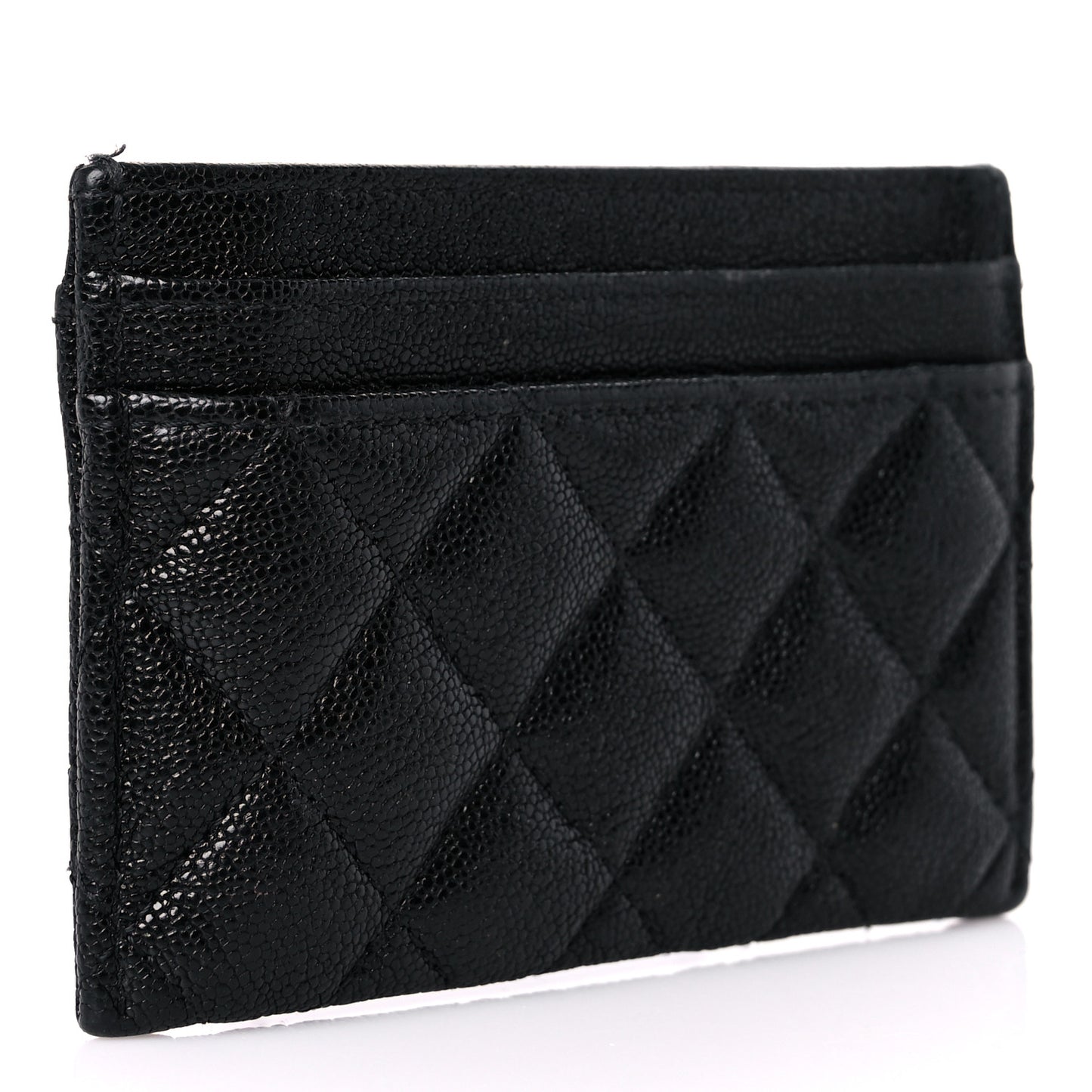 Caviar Quilted Boy Card Holder Black