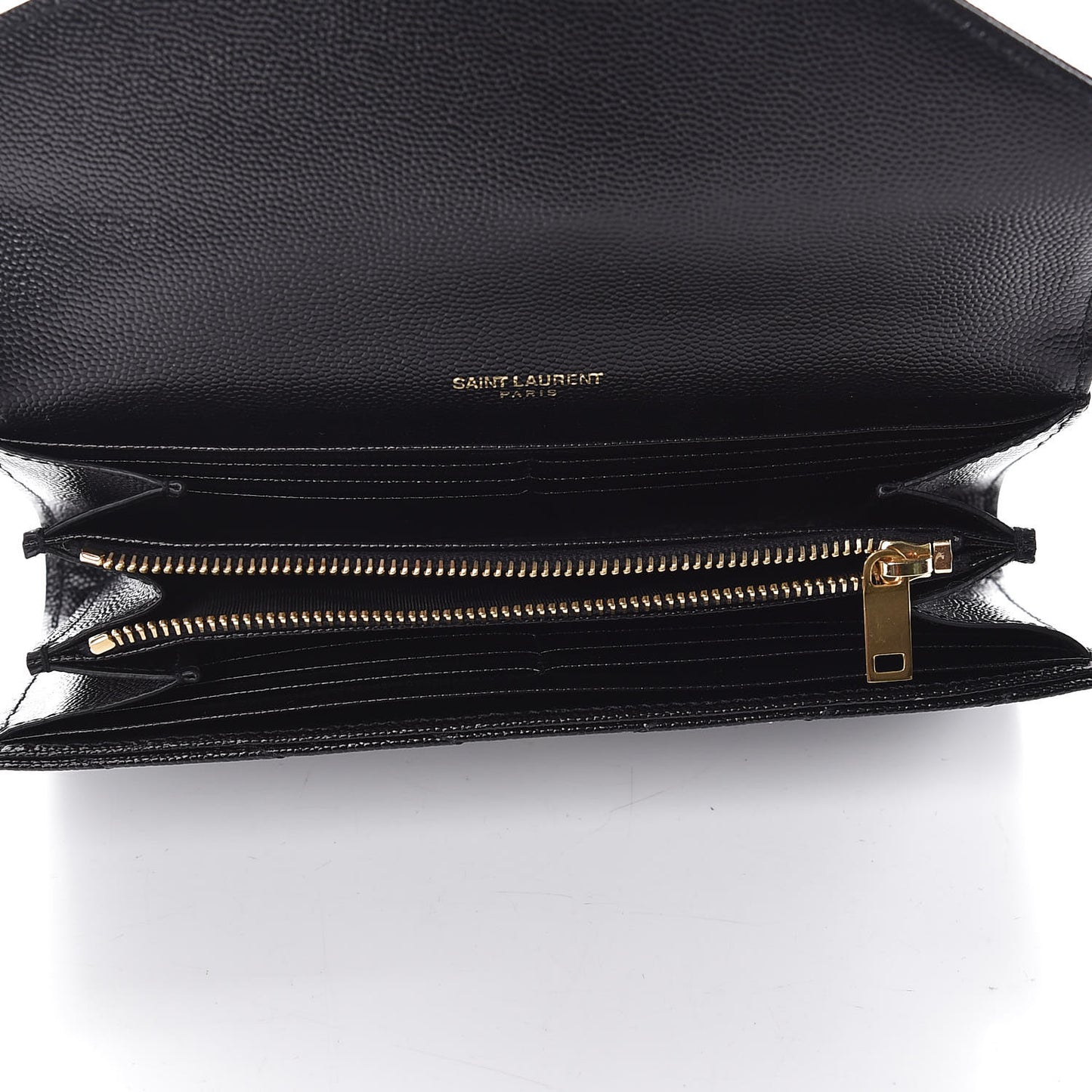 Grain De Poudre Matelasse Chevron Monogram Flap Wallet Black