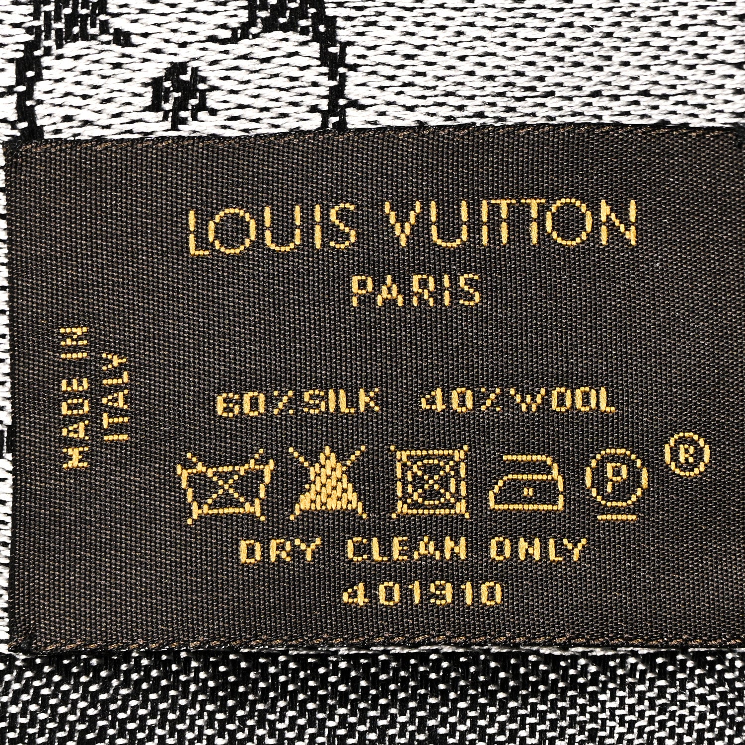 Louis Vuitton Silk Wool Monogram Denim Shawl Black 4 of 6