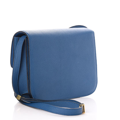 Celine Goatskin Medium Classic Box Flap Bag Sea 3 of 7