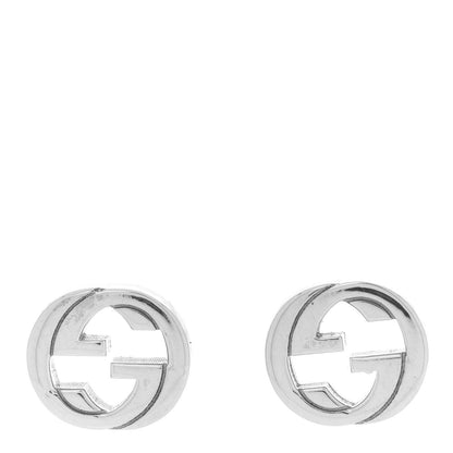 Gucci Sterling Silver Interlocking GG Stud Earrings 1 of 6