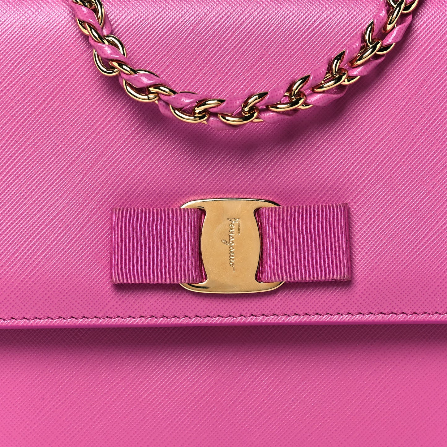 Printed Calfskin Ginny Shoulder Bag Fuchsia