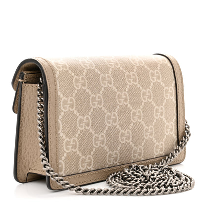 Gucci GG Supreme Monogram Textured Dollar Calfskin Super Mini Dionysus Shoulder Bag Beige Mystic White Oatmeal 3 of 8