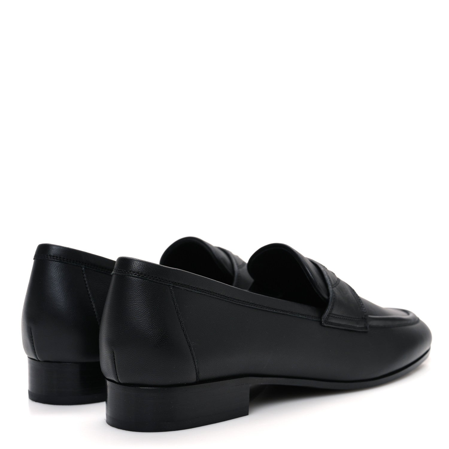 Chanel Calfskin Womens Stitched CC Loafers 38 Black 5 of 10