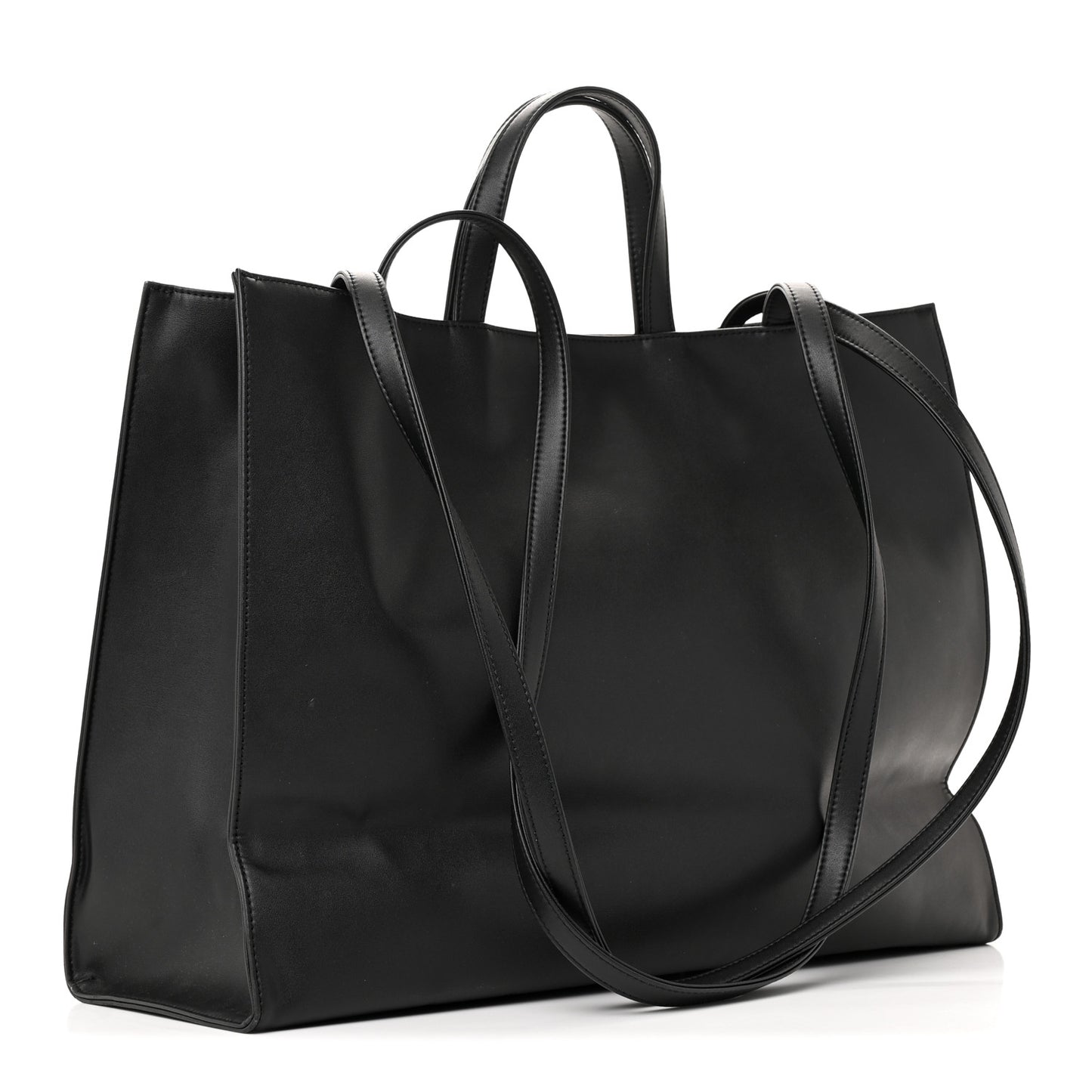 Vegan Leather Large Shopping Bag Black