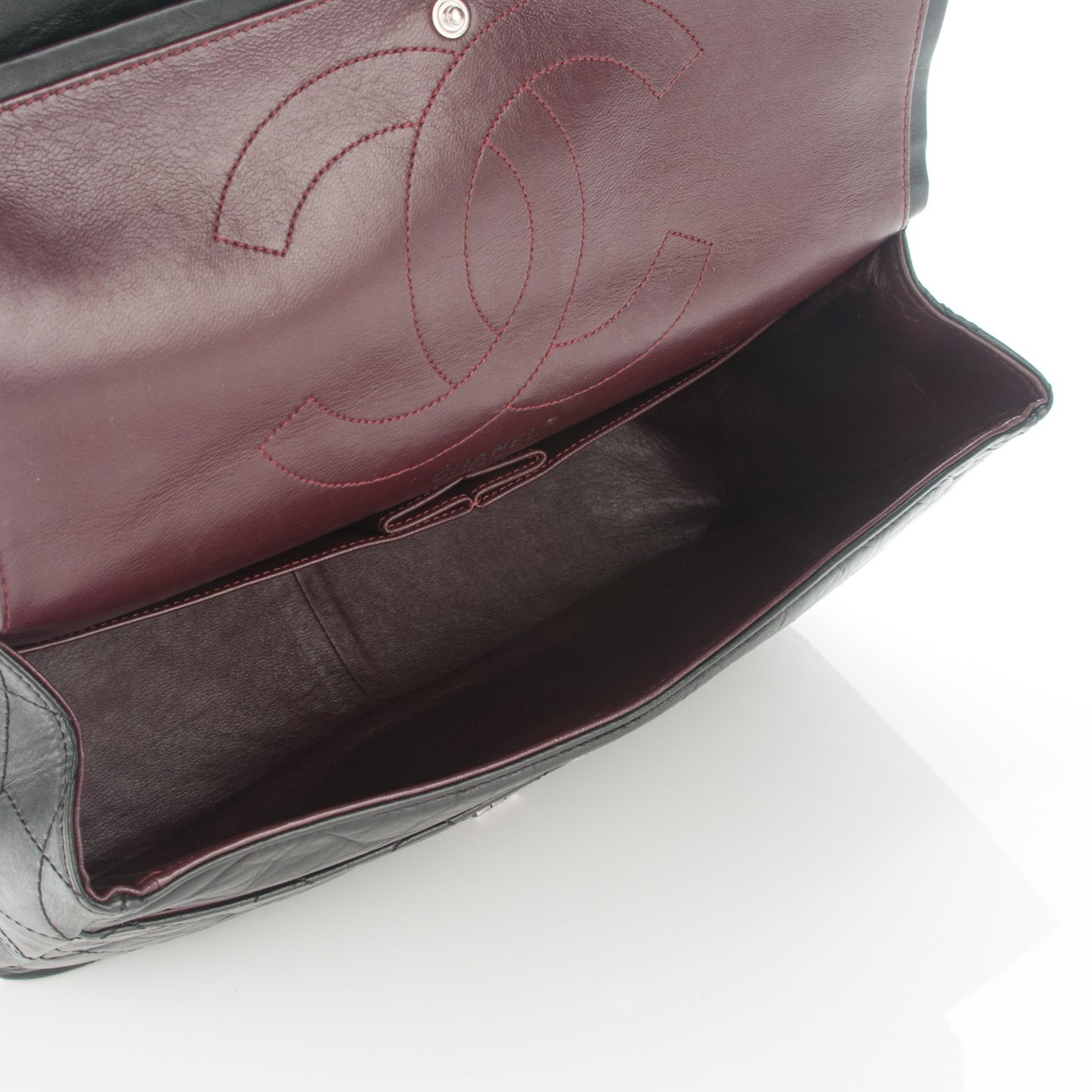 Aged Calfskin Quilted 2.55 Reissue 227 Flap Black