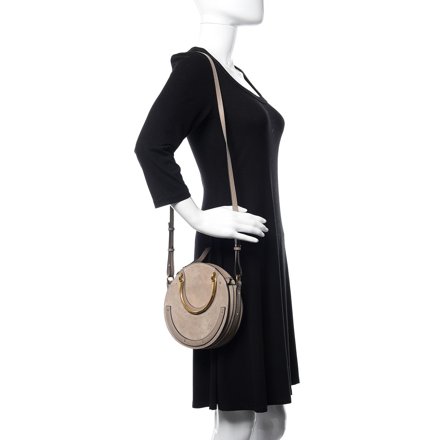 Chloe Calfskin Suede Small Pixie Bag Motty Grey 2 of 14