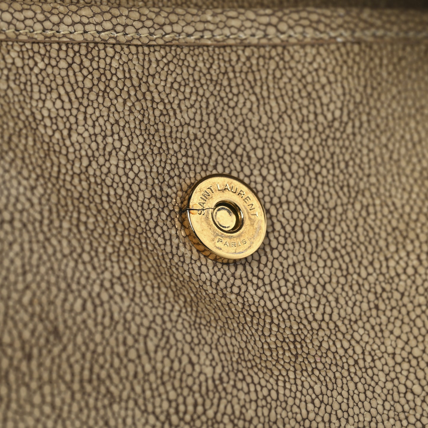 Stingray Embossed Monogram Medium Niki Chain Satchel Beige