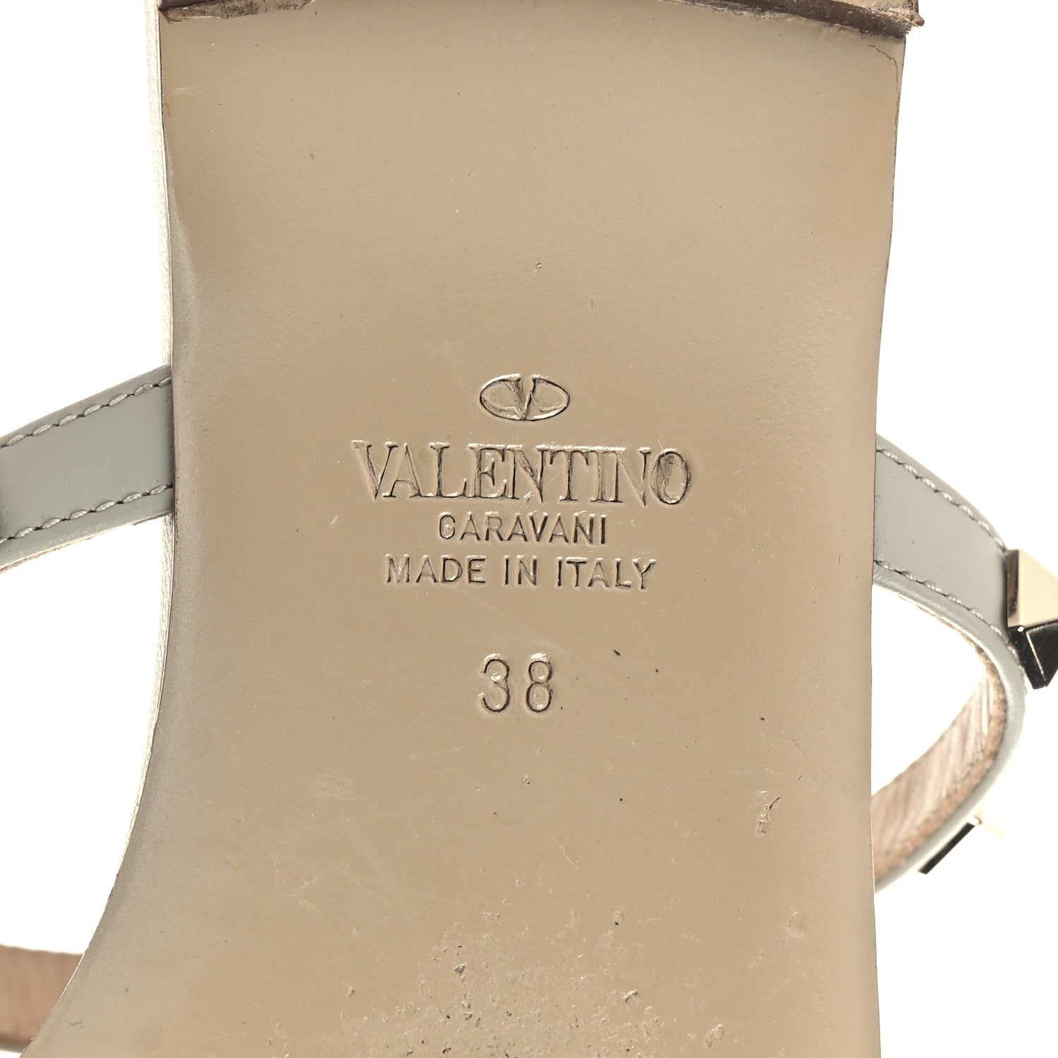Valentino Garavani Nappa Rockstud Caged Flat Slide Sandals 38 Grey 8 of 12