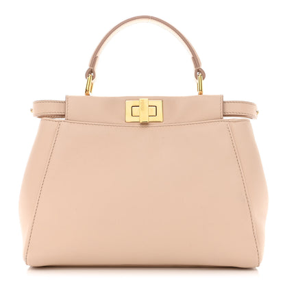 Fendi Nappa Stacked Bar Mini Peekaboo Iconic Satchel Rosa Plaster 1 of 11