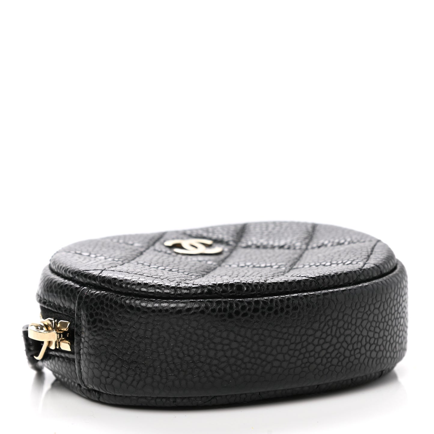 Caviar Quilted Zip Around Classic Coin Purse Black