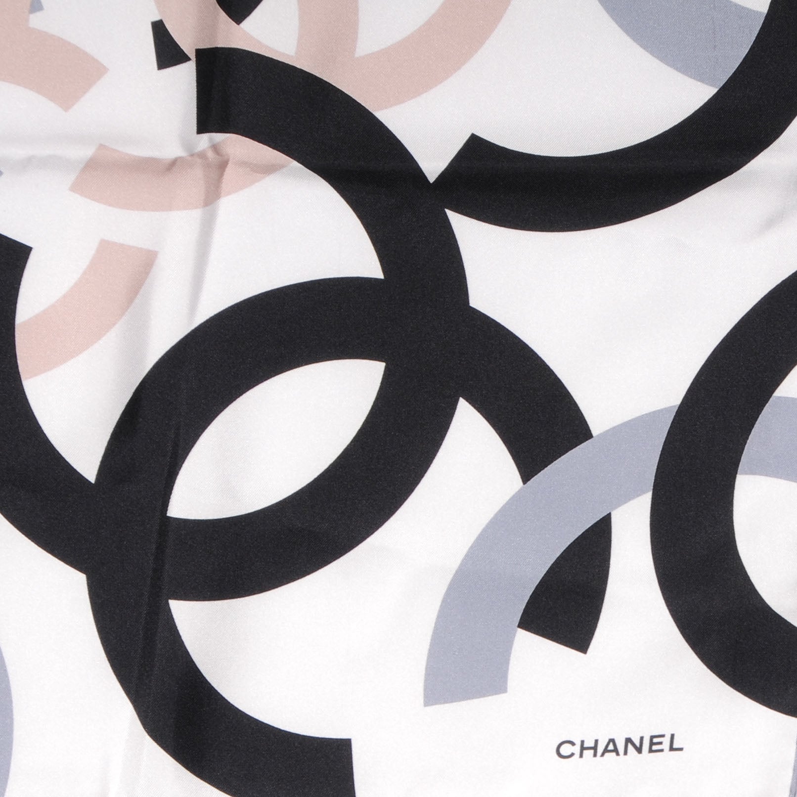 Chanel Silk CC Logo Scarf White 3 of 6