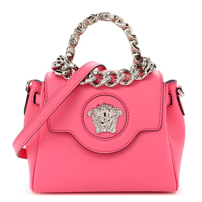 Versace Grained Calfskin Small Chain La Medusa Top Handle Bag Pink 1 of 12