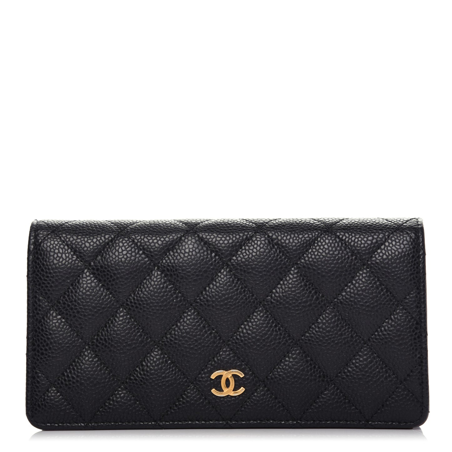 Caviar Quilted Yen Wallet Black