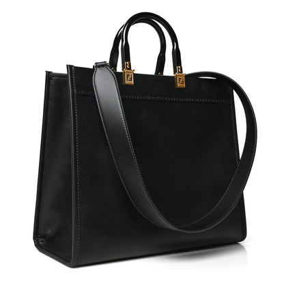 Fendi X VERSACE Calfskin Plexiglass Fendace Medium Fendi Sunshine Shopper Tote Black 3 of 9