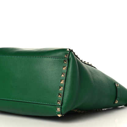 Valentino Garavani Vitello Rockstud Double Handle Tote Pop Green 8 of 11
